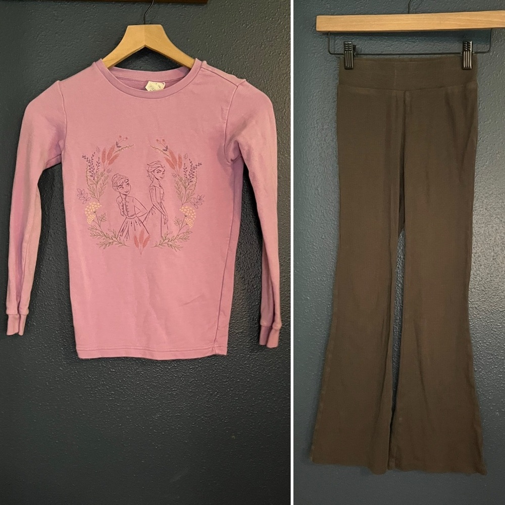 Frozen Tee + H&M Flare Pants Girls’ Size 9/10